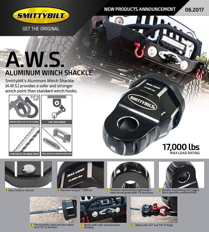 Smittybilt Smittybilt A.W.S. Aluminum Winch Shackle 17,000 lbs MAX