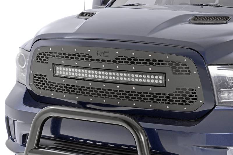 DODGE MESH GRILLE W/30IN DUAL ROW BLACK SERIES LED (13-18 RAM 1500
