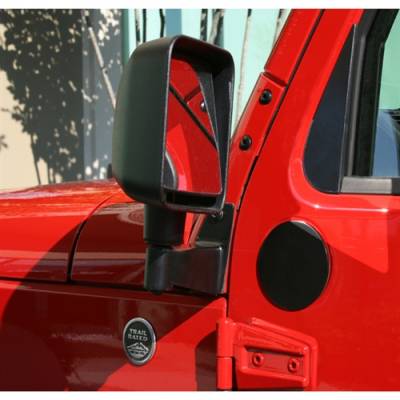 Rugged Ridge - Door Mirror Relocation Brackets, Pair, Black | 2007-2018 Jeep Wrangler JK