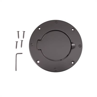 Rugged Ridge - Rugged Ridge Billet Style Gas Cover, Black, 97-06 TJ Jeep Wrangler   -11425.02