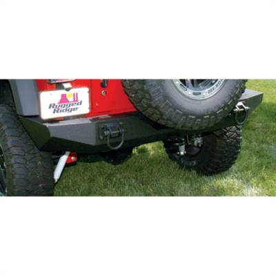 Rugged Ridge - Rugged Ridge Rear XHD Bumper | Textured Black | 2007-18 JK Wrangler JK