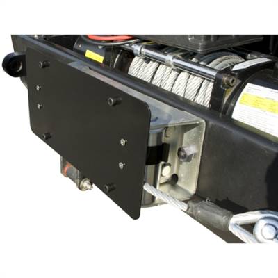 Rugged Ridge - Roller Fairlead License Plate Mounting Bracket, Rugged Ridge, Universal Application