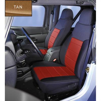 Rugged Ridge - Neoprene Seat Cover, Rugged Ridge, Fronts (Pair), Tan, 91-95 YJ Wrangler   -13211.04