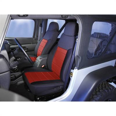 Rugged Ridge - Neoprene Seat Cover, Rugged Ridge, Fronts (Pair), Red, 91-95 YJ Wrangler   -13211.53