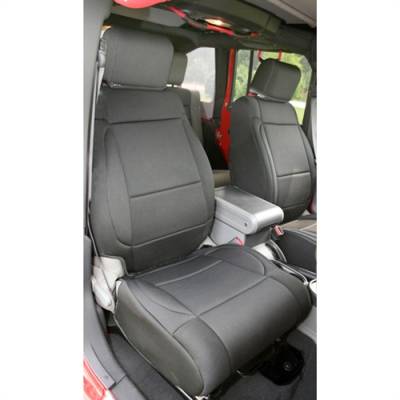Rugged Ridge - Seat Cover Front Black Jeep Wrangler JK 07-10 With Abs Flap   -13214.01