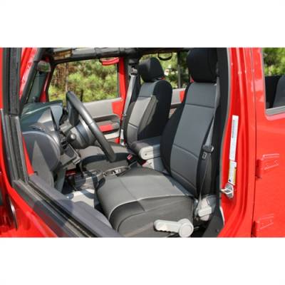 Rugged Ridge - Seat Cover Front Black / Gray Jeep Wrangler JK 07-10 With Abs Flap   -13214.09