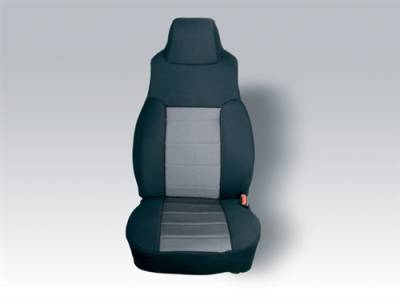 Rugged Ridge - Seat Cover, Rugged Ridge, Fabric Fronts (Pair), Gray, 97-02 TJ Wrangler   -13240.09