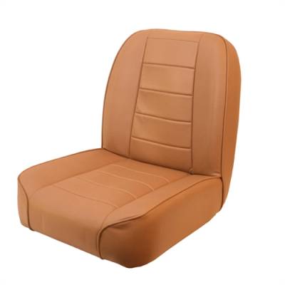 Rugged Ridge - Low Back Front Bucket Seat, Tan, 55-86 Jeep CJ   -13400.04