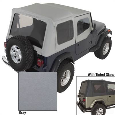 Rugged Ridge - Soft Top, Rugged Ridge, Factory Replacement With Door Skins, Tinted Windows, 88-95 YJ Wrangler, Charcoal    -13702.09