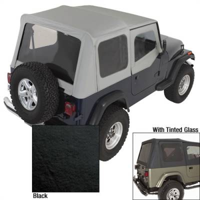 Rugged Ridge - Soft Top, Rugged Ridge, Factory Replacement With Door Skins, Tinted Windows, 88-95 YJ Wrangler, Black Den    -13702.15
