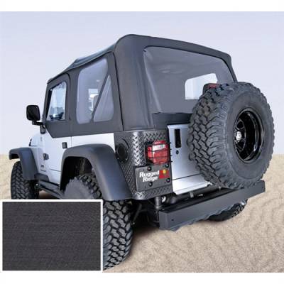 Rugged Ridge - Soft Top, Rugged Ridge, Factory Replacement No Door Skins, 97-02 TJ Wrangler, Den Black   -13705.15