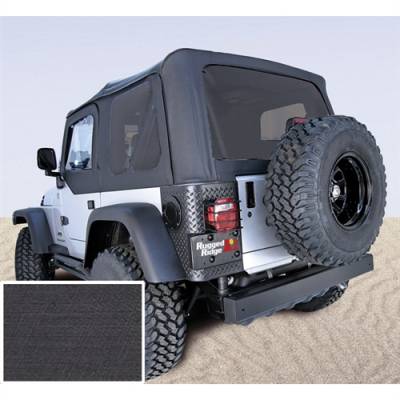 Rugged Ridge - Soft Top, Rugged Ridge, Factory Replacement No Door Skins, Tinted Windows, 97-02 TJ Wrangler, Black Den   -13706.15