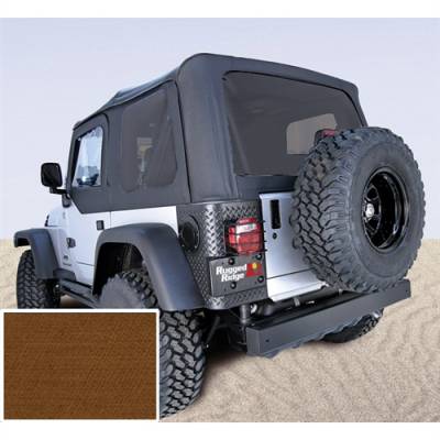 Rugged Ridge - Soft Top, Rugged Ridge, Factory Replacement No Door Skins, Tinted Windows, 97-02 TJ Wrangler, Dark Tan   -13706.33