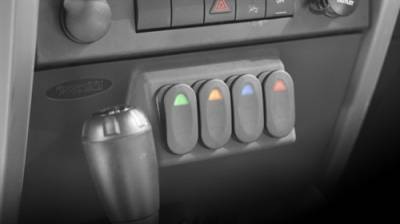 Rugged Ridge - Lower Switch Panel Kit, Rugged Ridge, Jeep Wrangler JK 2007-2010 With Automatic Transmission. Includes Switch Pod And Four Rocker Switches   -17235.85