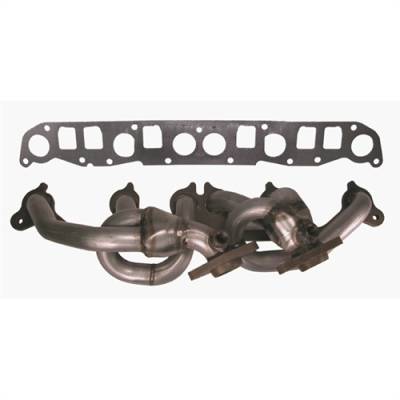 Rugged Ridge - Header Assembly, 2000-2006 4.0L TJ Wrangler, Includes Manifold Gaskets, 409 Stainless   -17650.02