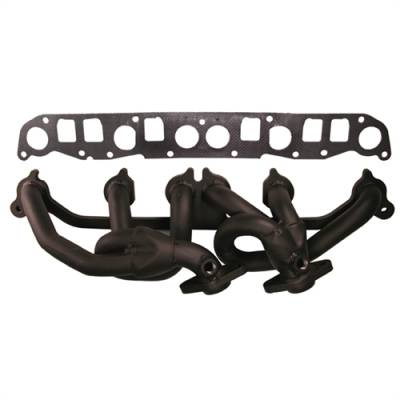Rugged Ridge - Header Assembly, 2000-2006 4.0L TJ Wrangler, Includes Manifold Gaskets, Black   -17660.02