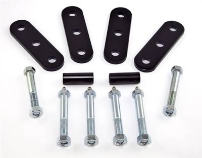 Rugged Ridge - 1" Lift Heavy Duty Shackle Pair, 55-75 CJ Front/Rear, Greasable Without Bushings 18265.02