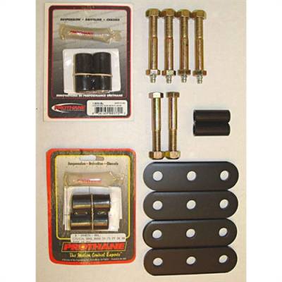 Rugged Ridge - 1" Lift Heavy Duty Shackle Pair, 55-75 CJ Front/Rear, Greasable With Black Bushings 18265.03