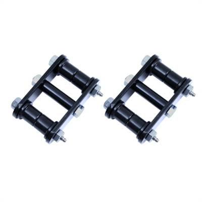 Rugged Ridge - 1" Lift Heavy Duty Shackle Pair, 76-86 Jeep CJ Front, Greasable With Black Bushings 18265.07