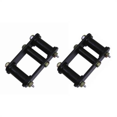 Rugged Ridge - 1" Lift Heavy Duty Shackle Pair, 87-95 Jeep Wrangler YJ Front, Greasable With Black Bushings 18265.15