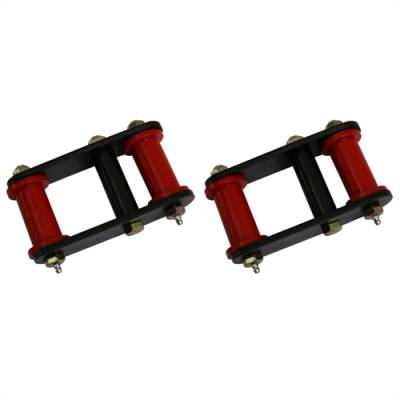 Rugged Ridge - 1" Lift Heavy Duty Shackle Pair, 87-95 Jeep Wrangler YJ Front, Greasable With Red Bushings 18265.16