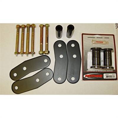 Rugged Ridge - 1" Lift Heavy Duty Shackle Pair, 87-95 Jeep Wrangler YJ Rear, Greasable With Black Bushings 18265.19