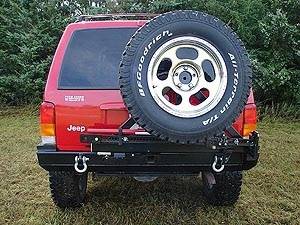 Rock Hard 4x4 - ROCK HARD 4X4™ Jeep Cherokee XJ Rear Bumper w/Swing Coated (2 Boxes) 