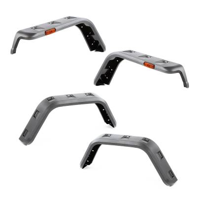 Rugged Ridge - 97-06 JEEP WRANGLER TJ HURRICANE FENDER FLARE KIT, TEXTURED BLACK | 11640.30