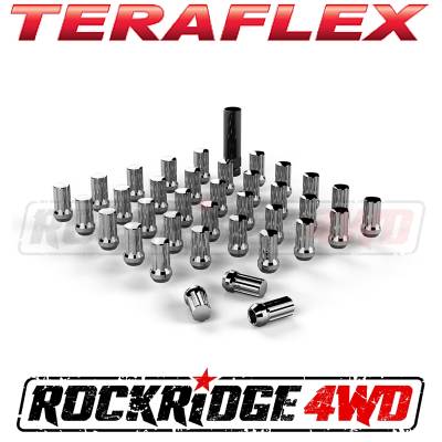 TeraFlex - Teraflex Spline Drive Lug Nut Kit 9/16"x18 Chrome - 36 pcs - 1050916