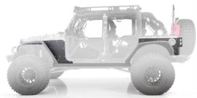 Smittybilt - XRC Flat Armor Skins Front 07-Pres Wrangler JK 4 DR Black Textured Smittybilt