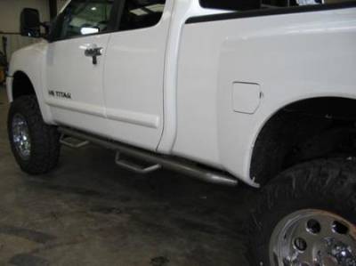 Smittybilt - Nerf Steps 04-14 Titan Crew Cab 4 Step Stainless Steel Smittybilt