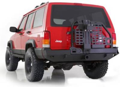 Smittybilt - XRC Rear Bumper W/Hitch and Tire Carrier 84-01 Cherokee XJ Black Textured Smittybilt