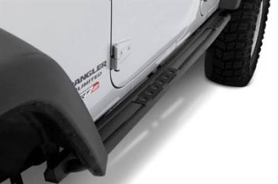 Smittybilt - SRC Classic Rock Rails 07-18 JK Wrangler 2 Door(Oem Style) W/ Step Black Textured Smittybilt