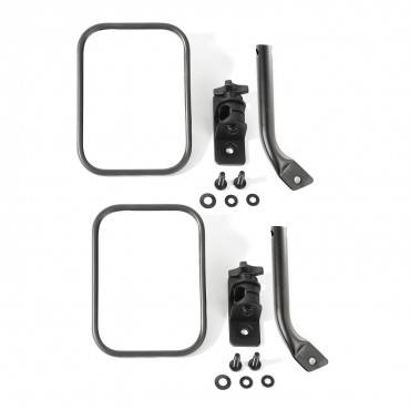 Rugged Ridge - STUBBY TRAIL MIRROR, RECTANGULAR PAIR, TXT BLK; 97-17 JEEP WRANGLER TJ / JK - 11025.22