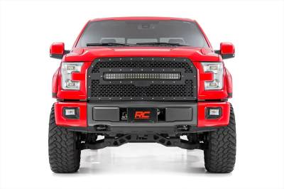 Rough Country - Rough Country FORD MESH GRILLE W/30IN DUAL ROW BLACK SERIES LED (15-17 F-150) - 70193