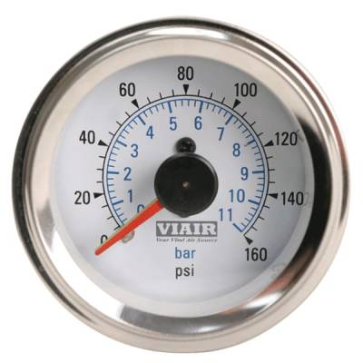 VIAIR - Viair 2" Dual Needle Gauge (White Face, Illuminated, 160 PSI) - 90082