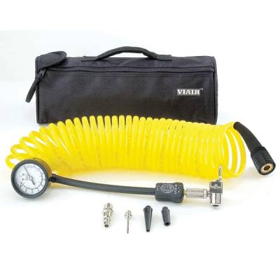 VIAIR - Viair 5-in-1 Deflator/Inflator, 25 Ft. Coil Hose, 100 PSI Inline Gauge, Bag - 00025