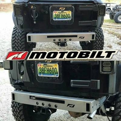 Motobilt - MOTOBILT JEEP JK MICRO REAR BUMPER WITH LIGHT BAR CUT-OUT - MB1039