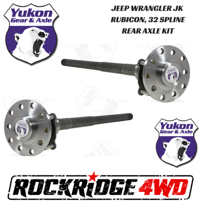 Yukon Gear & Axle - Jeep Wrangler JK Rubicon 07-18 Dana 44 32 Spline Chromoly Rear Axle Kit Yukon - YA WD44JKRUB-KIT