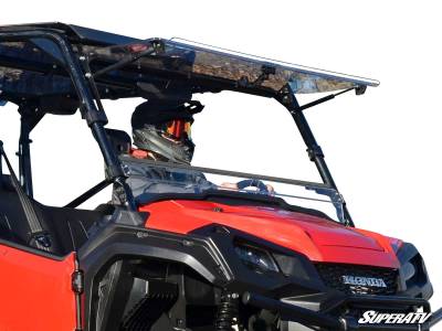 SuperATV - SuperATV Honda Pioneer 1000 Scratch Resistant Flip Windshield - FWS03-001-70