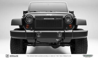 T-Rex Grilles - T REX 07-18 Jeep Wrangler - ZROADZ Series - Main Insert - Grille w/ One 10 Inch Slim Line Single Row - LED Light Bar - Z314831-10C