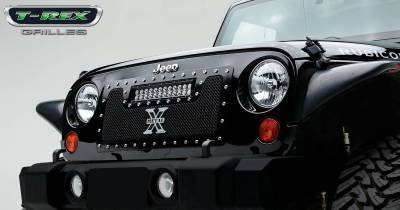 T-Rex Grilles - T REX 07-18 Jeep Wrangler TORCH Series LED Light Grille 1 - 12" LED Bar For off-road use only - 6314831