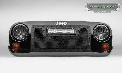 T-Rex Grilles - T REX 07-18 Jeep Wrangler TORCH Series LED Light Grille 1 - 12" LED Bar For off-road use only - 6314831-BR