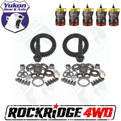 Yukon Gear & Axle - YUKON GEAR PACKAGE for Jeep Wrangler TJ Rubicon, 4.56 ratio *Includes 5 QTs Amsoil Severe Gear*