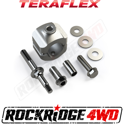 TeraFlex - TERAFLEX JK/JKU Steering Stabilizer Relocation Mounting Bracket Kit - Stock 1-3/8” Tie Rod