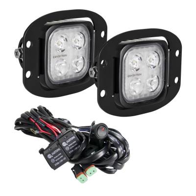 VISION X Lighting - Vision X 3" Flush Mount Kit With (2) Mixed 10° and 20° 4 LED Mini Dura Work Light