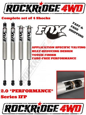 Fox Shocks - FOX IFP 2.0 PERFORMANCE Series Shocks for 07-18 JEEP Wrangler JK JKU w/ 5-6" of Lift *SET OF 4*