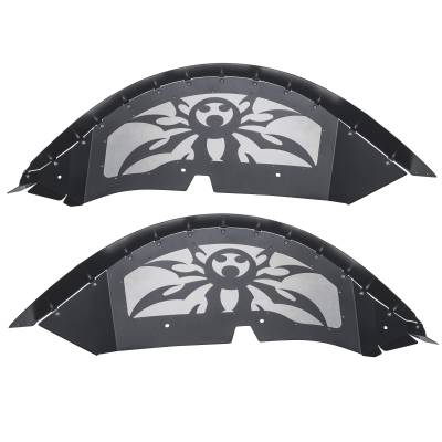 Poison Spyder - Poison Spyder JL Vented Rear Inner Fenders for 18+ Jeep Wrangler JL | Black Powdercoated Aluminum