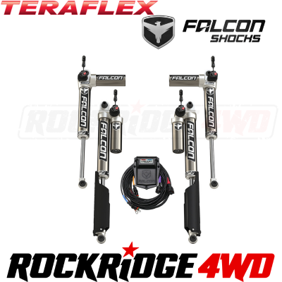 Falcon Shocks - TeraFlex JL 4dr: Falcon SP2 3.5 e-Adjust Piggyback Shock Kit (0-1.5” Lift)