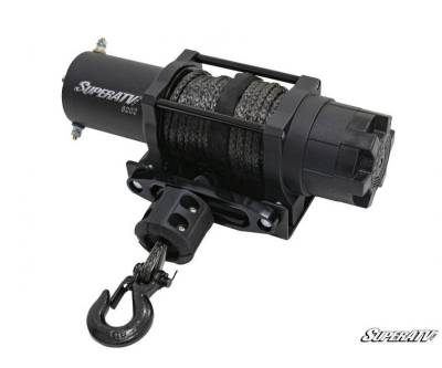 SuperATV - SuperATV 6000 Lb. Black Ops UTV/ATV Synthetic Rope Winch